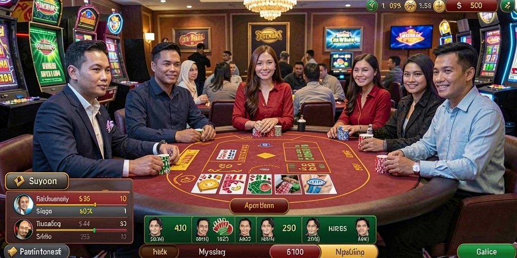 Fitur interaksi sosial untuk bermain bersama teman.