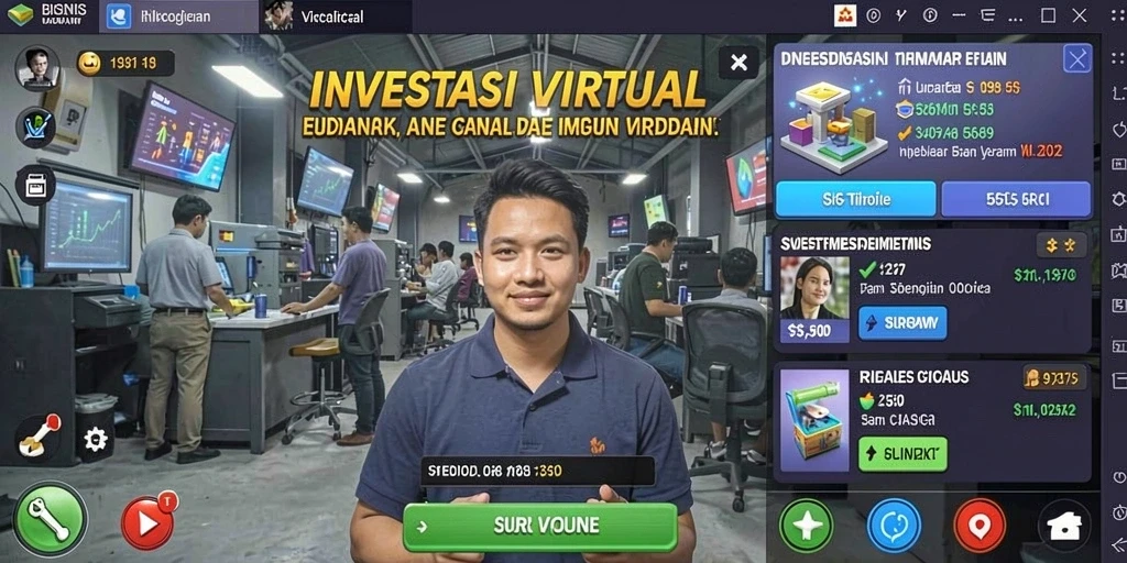 Pemandangan dunia fantasi yang kaya warna dan detail.