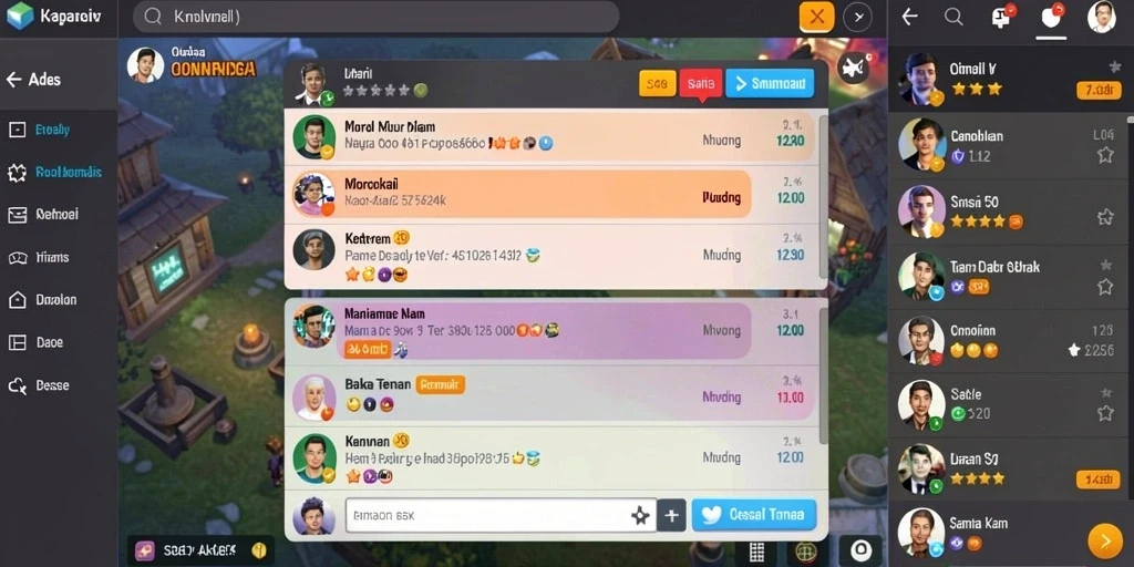 Screenshot fitur multiplayer yang menunjukan interaksi antar pemain.